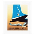 thumbnail image 1 of Europe Africa U.S.A - Sabena Belgian World Airlines - Vintage Airline Travel Poster c.1959 - Fine Art Rolled Canvas Print 11in x 14in, 1 of 4