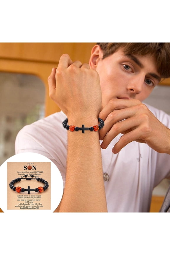 Europe America Trendy Sports Bracelet Natural Stone Beaded Woven Tennis Basketball Handmade Jewelry for Men Women Fashion