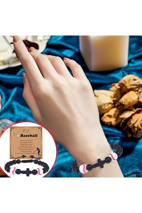 Europe America Trendy Sports Bracelet Natural Stone Beads Woven Design Unisex Fashion Hand Jewelry Basketball Tennis Theme Stylish