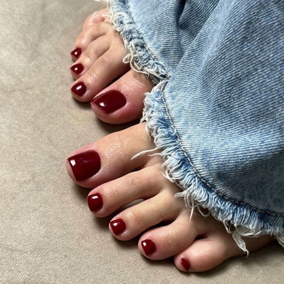 Europe, America and foreign trade red solid color foot nail piece cross-border hot-selling white toenail piece simple toenail piece wholesale