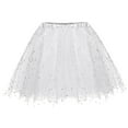 thumbnail image 1 of Europe And The United States Three Layer Tutu Skirt Adult Half Shaggy Skirt Highlights Glitter Hot, Sequin Sleeveless Carnival Skirt White, 1 of 3