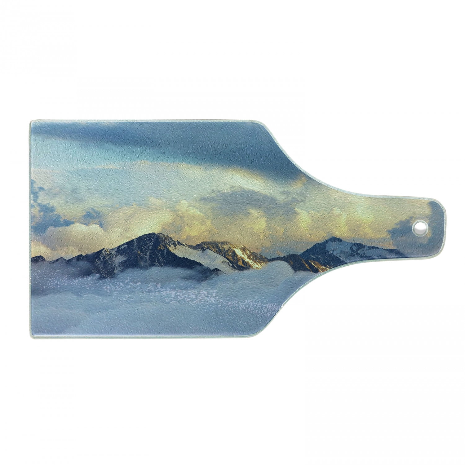 Europe Cutting Board, Alpine Landscape with Peaks Covered by Snow ...