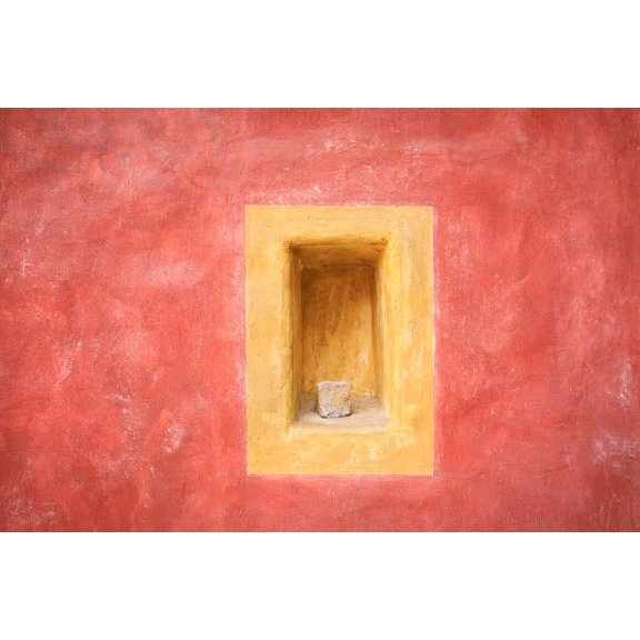 Europe, Czech Republic, Cesky Krumlov Colorful wall indented space Credit as: Jim Nilsen / Jaynes Gallery Poster Print by Jaynes Gallery (36 x 24) # EU06BJY0055