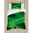 thumbnail image 1 of Europe Duvet Cover Set, Rolling Sunny Hills with Meadow Fields and Trees Southern Moravia, Czech Republic Print, Decorative 2 Piece Bedding Set with 1 Pillow Shams, Twin Size, Emerald, by Ambesonne, 1 of 3