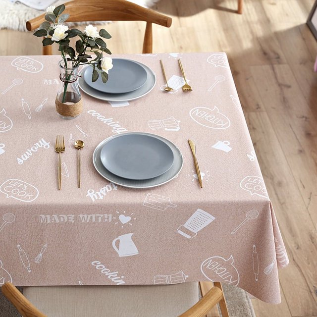 Europe Geometry Flower Design Printing Waterproof Tablecloth for Table