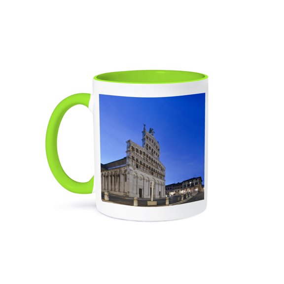 3drose, Europe, Italy, Tuscany, Lucca, Piazza San Michele - Eu16 Rti0126 - Rob Tilley, 11oz Two-tone Green Mug