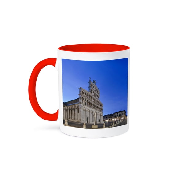 3drose, Europe, Italy, Tuscany, Lucca, Piazza San Michele - Eu16 Rti0126 - Rob Tilley, 11oz Two-tone Red Mug