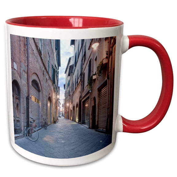 3drose, Europe, Italy, Tuscany, Lucca, Street - Eu16 Rti0133 - Rob Tilley, 11oz Two-tone Red Mug