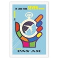 thumbnail image 1 of To Europe - In Less than 7 Hours - Pan American World Airways - Vintage Airline Travel Poster by Loweree c.1959 - Fine Art Rolled Canvas Print 27in x 40in, 1 of 4
