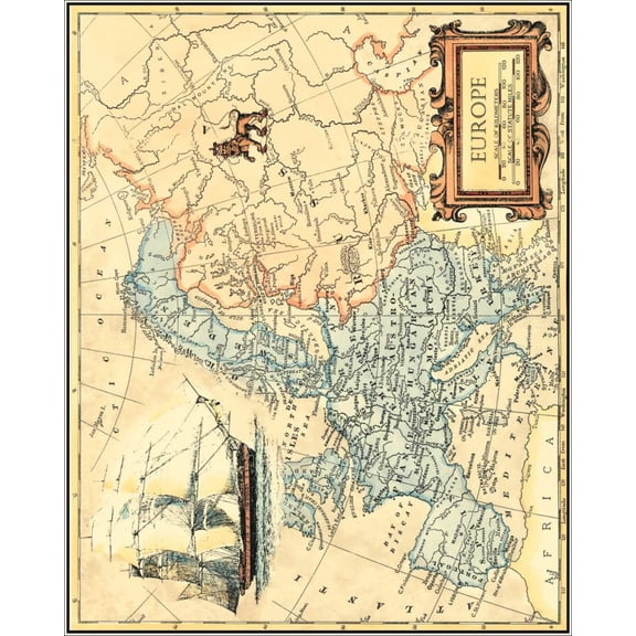 Europe Map Poster Print - Studio Vision (24 x 36)