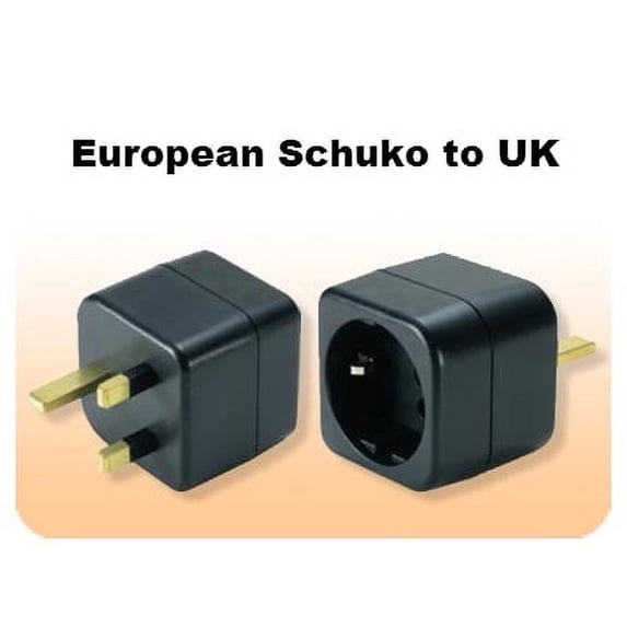 Europe Schuko to UK British Plug Adapter