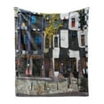 thumbnail image 1 of Europe Soft Flannel Fleece Throw Blanket, House of Art from Famous Architect in Vienna Austria Hundertwasser Tourism Travel, Cozy Plush for Indoor and Outdoor Use, 50" x 60", Multicolor, by Ambesonne, 1 of 5