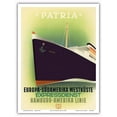 thumbnail image 1 of Europe South America West Coast - Steamship S.S. Patria - Hamburg-American Line HAPAG - Vintage Ocean Liner Travel Poster by Ottomar Anton c.1930s - Master Art Print (Unframed) 9in x 12in, 1 of 4