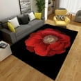 Europe Style Black Floral Carpet for Modern Living Room 3D Flower