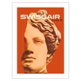 thumbnail image 1 of Europe - Swissair - Ancient Greek Bust - Vintage Airline Travel Poster by Nikolaus Schwabe c.1964 - Bamboo Fine Art 290gsm Paper (Unframed) 12x16in, 1 of 4