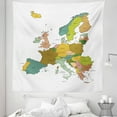thumbnail image 1 of Europe Tapestry, Colored Illustrated Map of the European Continent and Countries with Borders, Fabric Wall Hanging Decor for Bedroom Living Room Dorm, 5 Sizes, Multicolor, by Ambesonne, 1 of 1