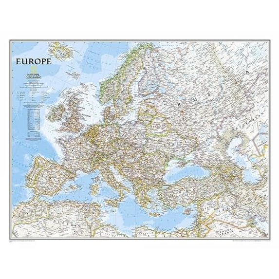 Pre-Owned Europe Wall Map, 34" Width, 24" Length