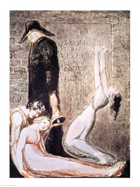 Europe a Prophecy Plague c1794 Canvas Art - William Blake (18 x 24)