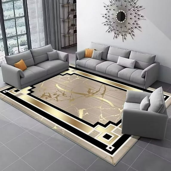 Europe and America Luxury Carpet for Living Room Home r Bedroom Rug Large Area Luxurious Golden Coff
