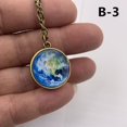 thumbnail image 1 of Europe and United style jewelry double sided glass ball solar system cosmic starry sky luminous necklace-B-3, 1 of 5