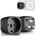 thumbnail image 1 of Europe to US Plug Adapter, 2 Pack European to American Outlet Adapters, EU to USA Power Adapter for Spain German France Type C/E/F Plugs, Black, 1 of 13