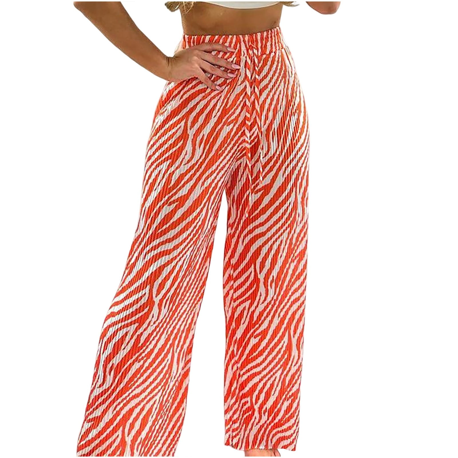European&American 2023 Summer New Women's Printed Wide Leg Trousers