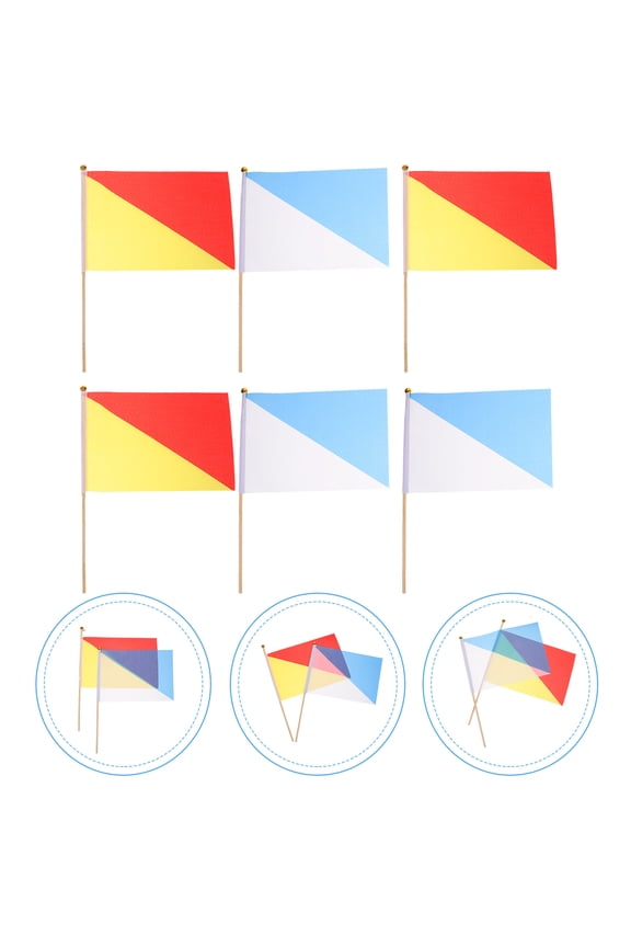 FELTECHELECTR 6Pcs Performance Flags Yellow Rectangular for Community Events and Performances Women