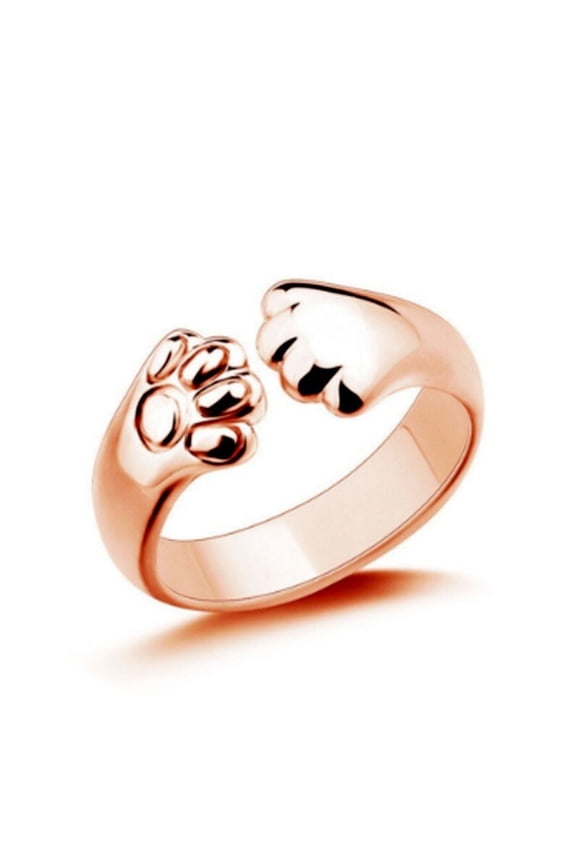 Bear Paw Ring Adjustable Opening Animal Rings for Women and Men European American Alloy Band Fashion Jewelry Gold