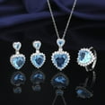 thumbnail image 1 of European And American Aquamarine Colored Gems Necklace Ear Stud Ring Women's, 1 of 2