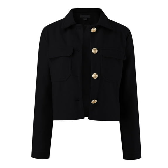 European And American Autumn And Winter New Casual Collar Long Sleeve Single Blended Short Suit Coat For Women