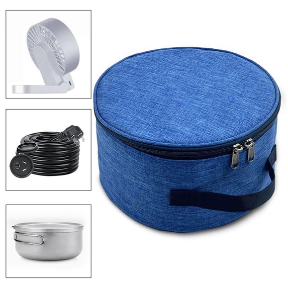 koolsoo Telescopic Fan Storage Bag Easy Carrying Multiuse Large Capacity Cosmetic Bag for Backpacking Travel Camping Outside E