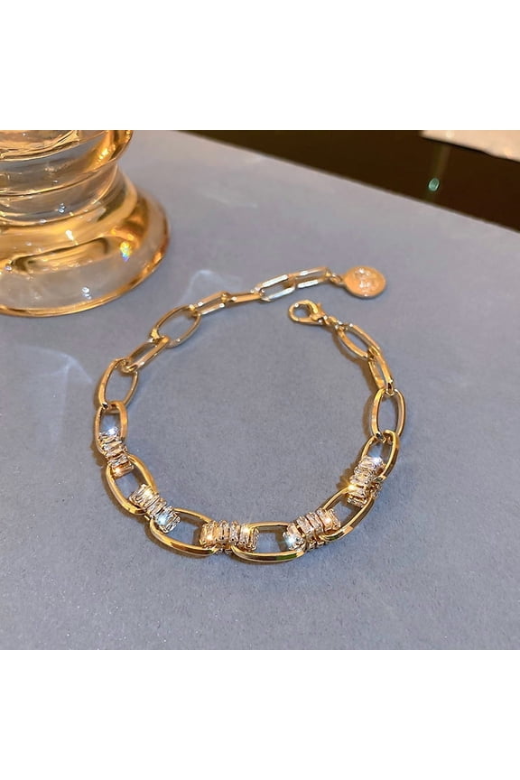 European And American Entry Lux High-grade Zircon Geometric Bracelet