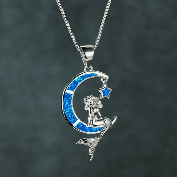 European And American Fashion Moon Mermaid Necklace