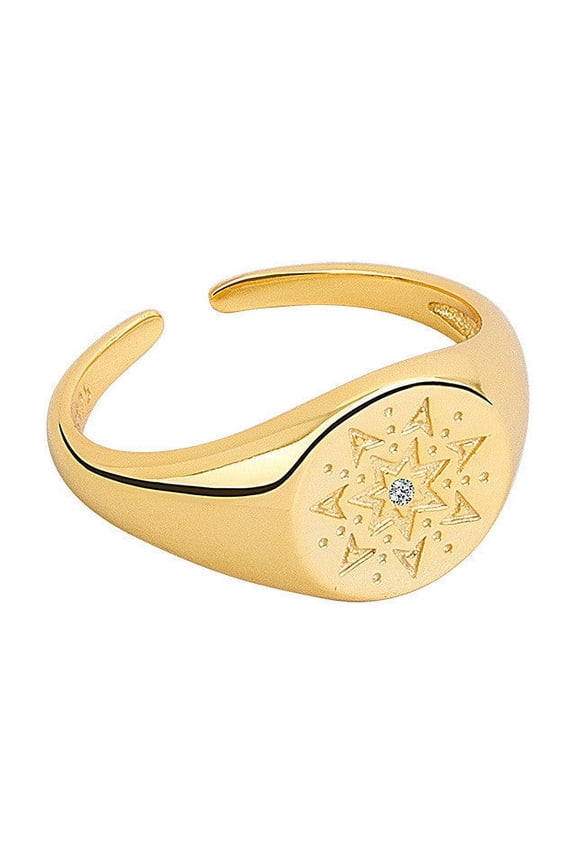 Womens Sun Ring Electroplated Copper Ring with Frosty Wind Diamond Design Simple Sun Ring for Women European and American Ring Jewelry Gift