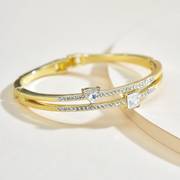European And American Geometric Square Diamond Bracelet
