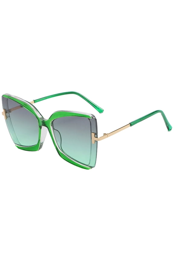 European And American Large-Frame T-Shaped Sunglasses, Personalized Sunglasses, Made Of Pc-Green