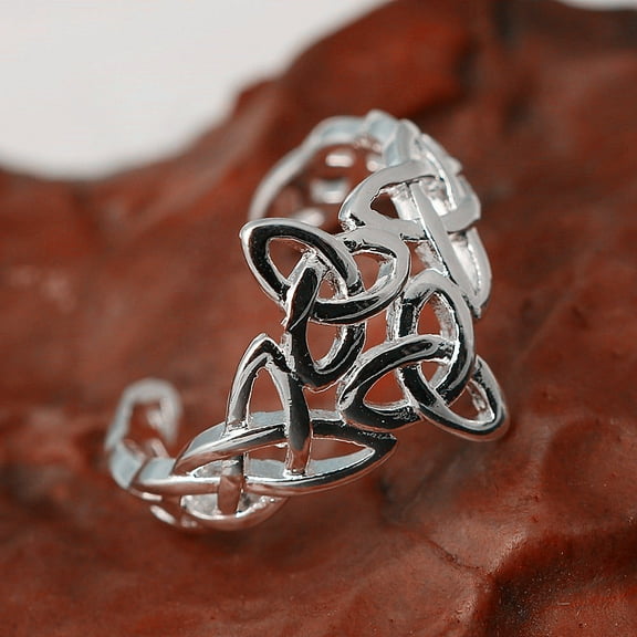 European And American New Opening Ring Creative Printing Hollow Opening Adjustment Ring Foreign Trade Jewelry