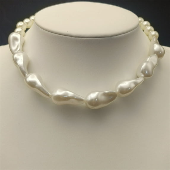European And American Popular Necklace Creative Strange Shape Stringed Pearls
