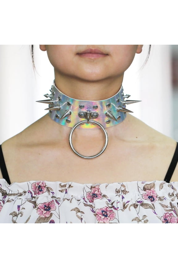 European And American Punk Spike Rivet Bound Neck Bandana Necklace