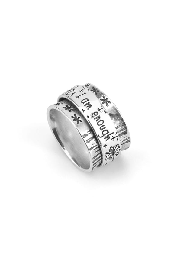 European And American Retro Carved Dandelion Rotatable Ring Flower Decompression Ring