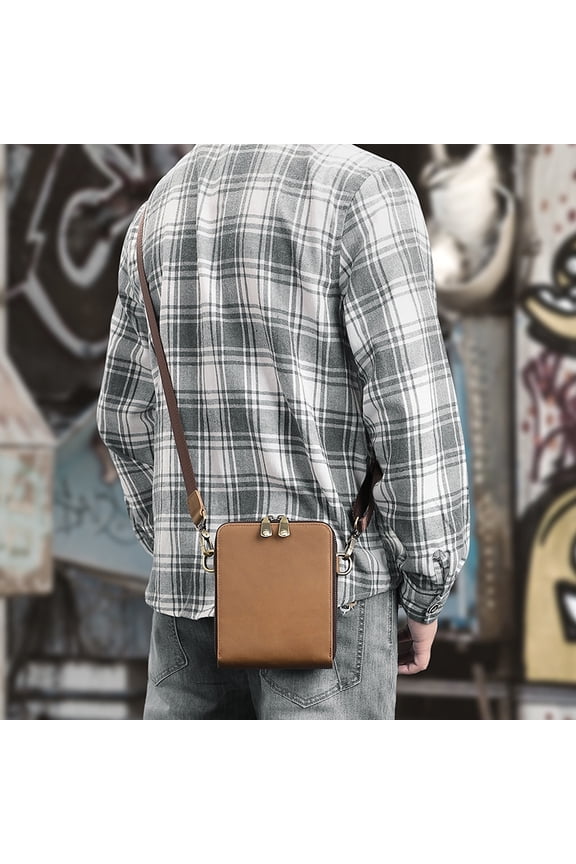 European And American Retro Men's Crossbody Casual Shoulder Bag,Brown