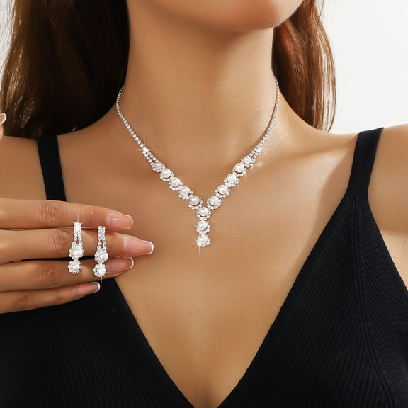 European And American Rhinestone Suit Necklace For Women