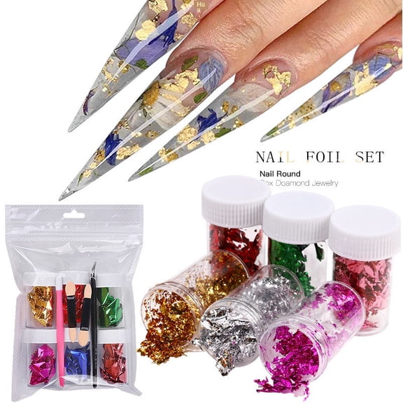 European And American Thin Color Double-Sided Foil Paper Nail Color Foil Fragment Tool Set