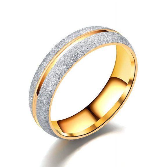 Titanium Steel U Shaped Rings for Couples Wedding Gift Band European American Electroplated Anniversary Promise Jewelry