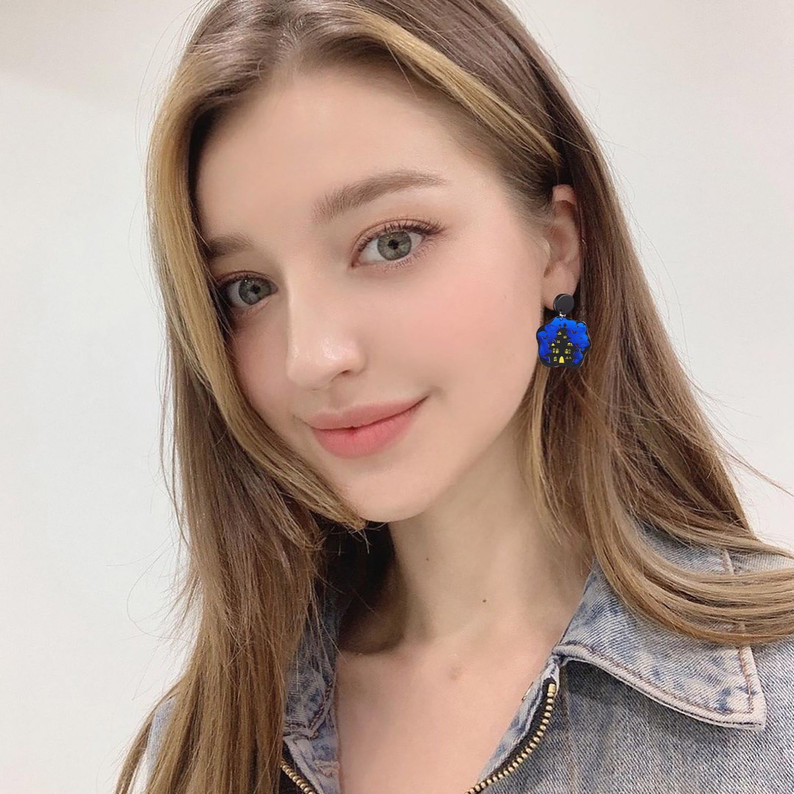 European And Personality Earrings Funny Pumpkin Cat Acrylic Earrings