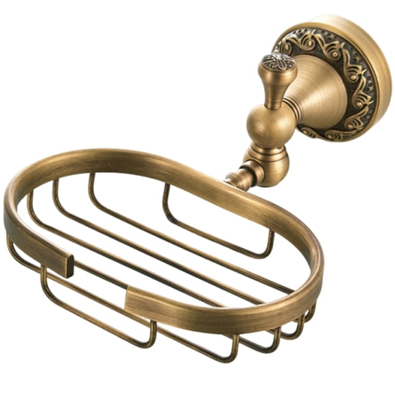 European Antique Soap Basket, Brass Construction with Ventilation Design, Dry Soap Saver