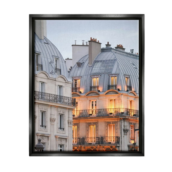 European Architecture Cityscape Town & City Photograph Jet Black Framed Art Print Wall Art