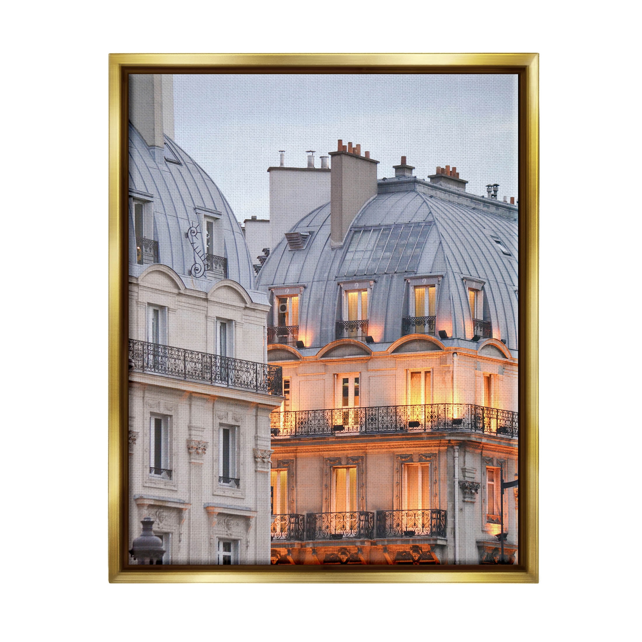 European Architecture Cityscape Town & City Photograph Metallic Gold Framed Art Print Wall Art