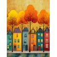 thumbnail image 1 of European Autumn Town Landscape Canvas Print Studio Bar Home Wall Decor, 1 of 8