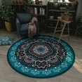 thumbnail image 1 of European Bohemian Round Living Room Carpet American Retro National Style Rug ration Home Bedroom Lounge Non-slip Floor Mat, 1 of 5
